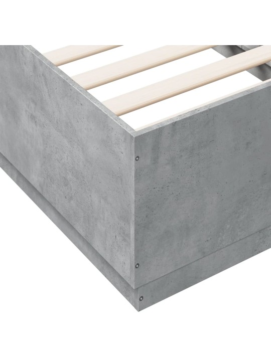 Rám postele s led osvětlením betonově šedý 90 x 190 cm kompozit