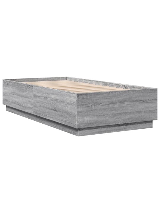 Rám postele s LED osvětlením šedý sonoma 90 x 190 cm kompozit