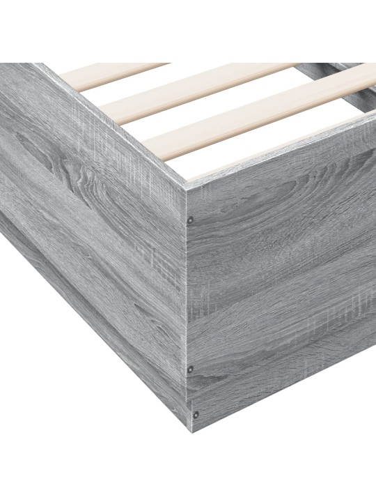 Rám postele s LED osvětlením šedý sonoma 90 x 190 cm kompozit