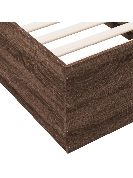Rám postele s led osvětlením hnědý dub 90 x 190 cm kompozit
