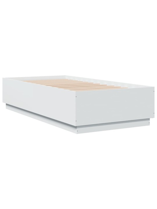 Rám postele s LED osvětlením bílý 75 x 190 cm kompozitní dřevo