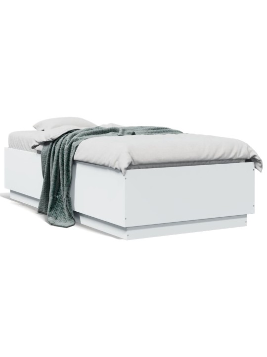 Rám postele s LED osvětlením bílý 75 x 190 cm kompozitní dřevo