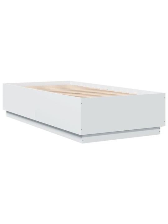 Rám postele s LED osvětlením bílý 75 x 190 cm kompozitní dřevo