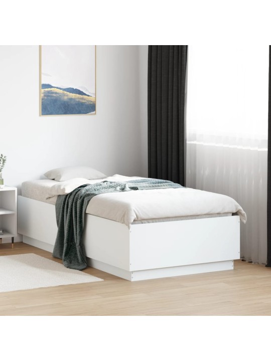 Rám postele s LED osvětlením bílý 75 x 190 cm kompozitní dřevo