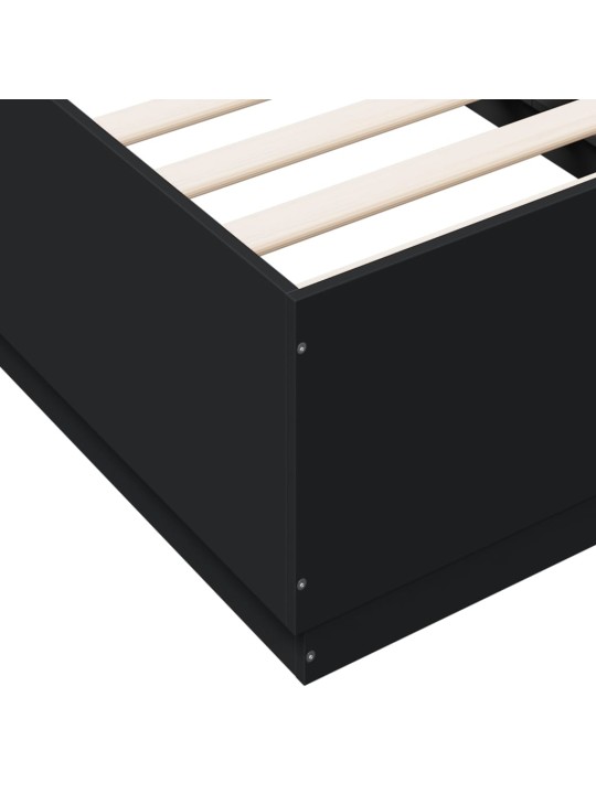 Rám postele s LED osvětlením černý 75 x 190 cm kompozitní dřevo