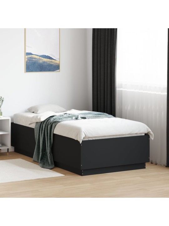 Rám postele s LED osvětlením černý 75 x 190 cm kompozitní dřevo