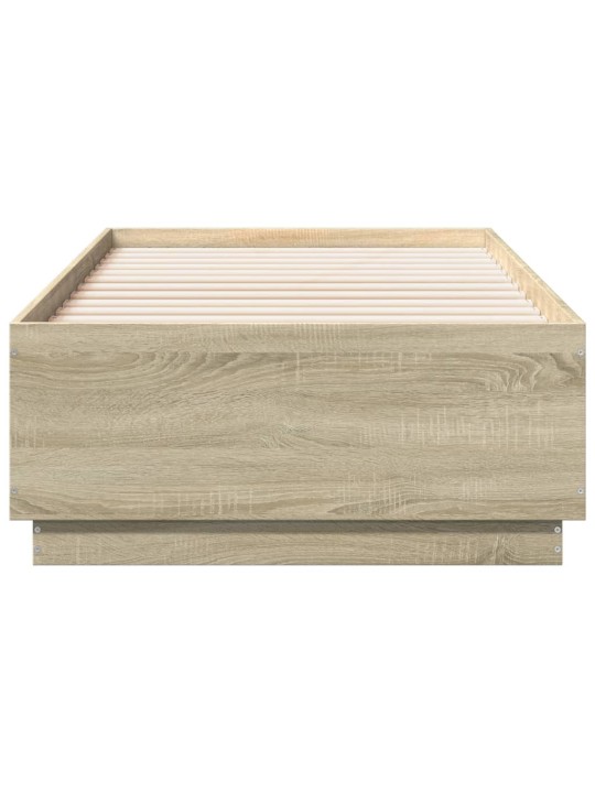 Rám postele s LED osvětlením dub sonoma 75 x 190 cm kompozit
