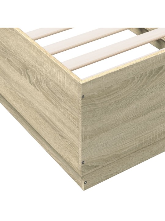 Rám postele s LED osvětlením dub sonoma 75 x 190 cm kompozit