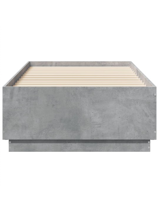Rám postele s led osvětlením betonově šedý 75 x 190 cm kompozit