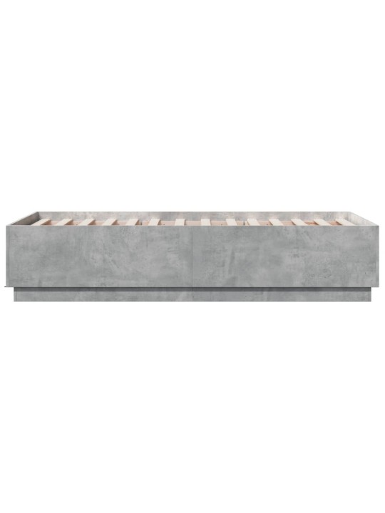 Rám postele s led osvětlením betonově šedý 75 x 190 cm kompozit