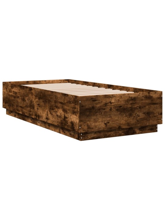 Rám postele s LED osvětlením kouřový dub 75 x 190 cm kompozit