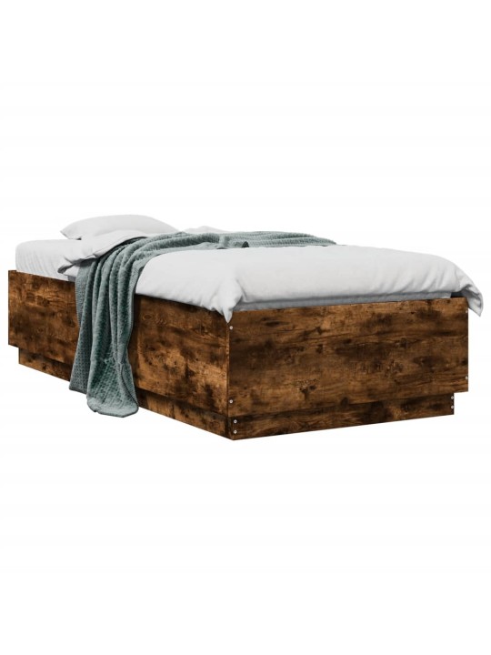Rám postele s LED osvětlením kouřový dub 75 x 190 cm kompozit