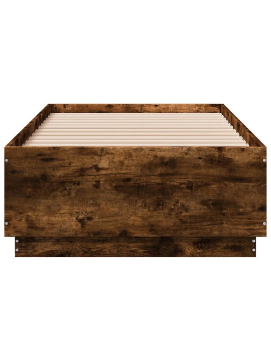 Rám postele s LED osvětlením kouřový dub 75 x 190 cm kompozit