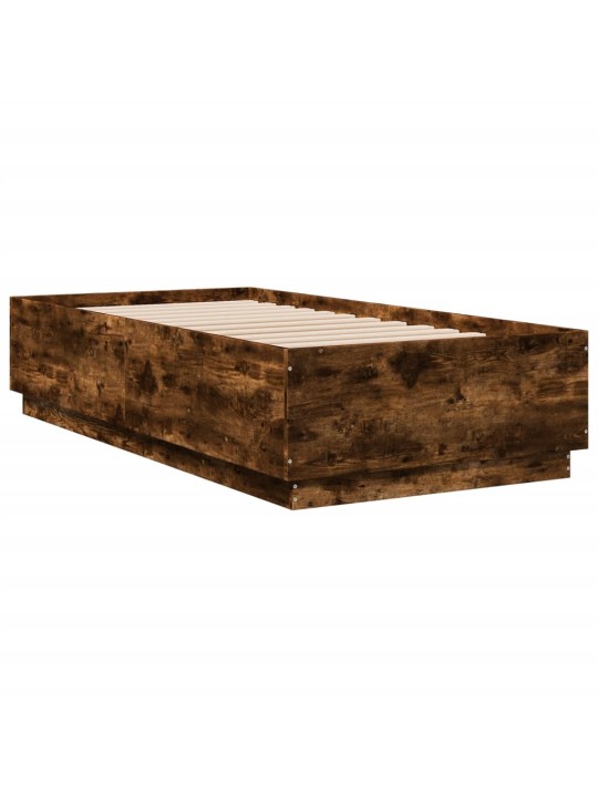 Rám postele s LED osvětlením kouřový dub 75 x 190 cm kompozit