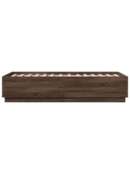Rám postele s led osvětlením hnědý dub 75 x 190 cm kompozit