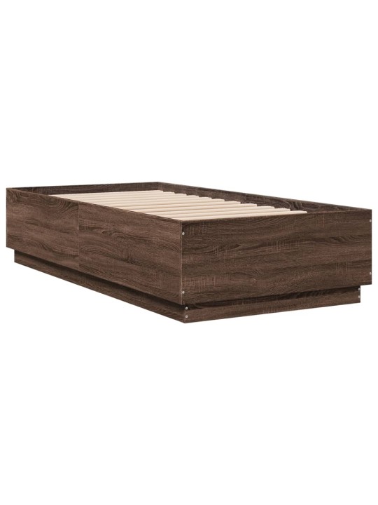 Rám postele s led osvětlením hnědý dub 75 x 190 cm kompozit