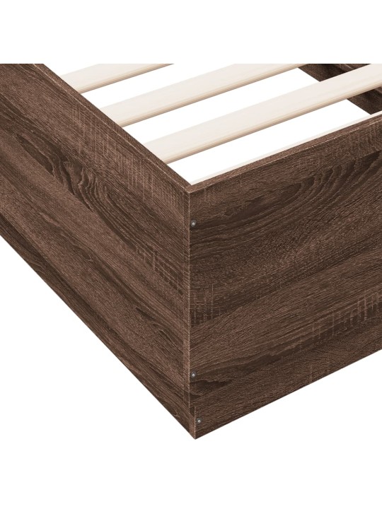 Rám postele s led osvětlením hnědý dub 75 x 190 cm kompozit