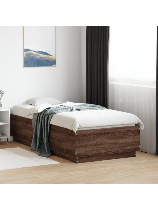 Rám postele s led osvětlením hnědý dub 75 x 190 cm kompozit