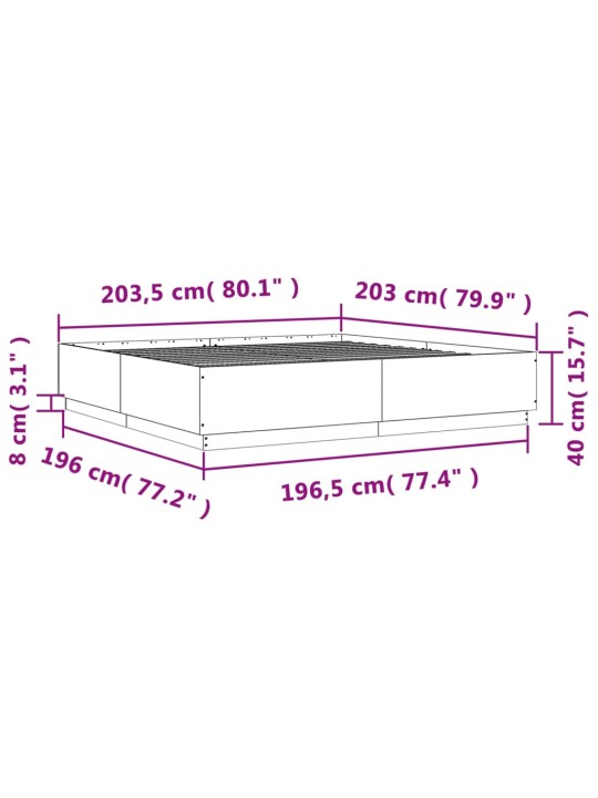 Rám postele dub sonoma 200 x 200 cm kompozitní dřevo