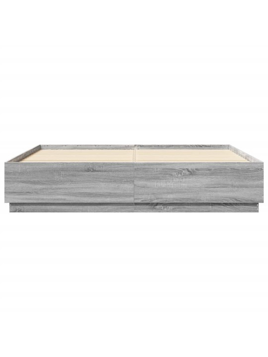 Rám postele šedý sonoma 200 x 200 cm kompozitní dřevo