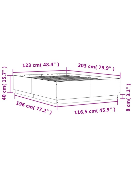 Rám postele černý 120 x 200 cm kompozitní dřevo