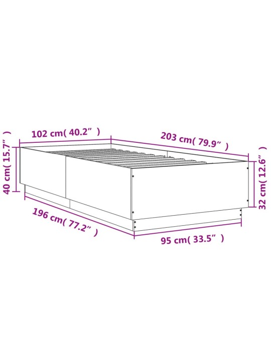 Rám postele bílý 100 x 200 cm kompozitní dřevo