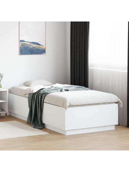 Rám postele bílý 100 x 200 cm kompozitní dřevo
