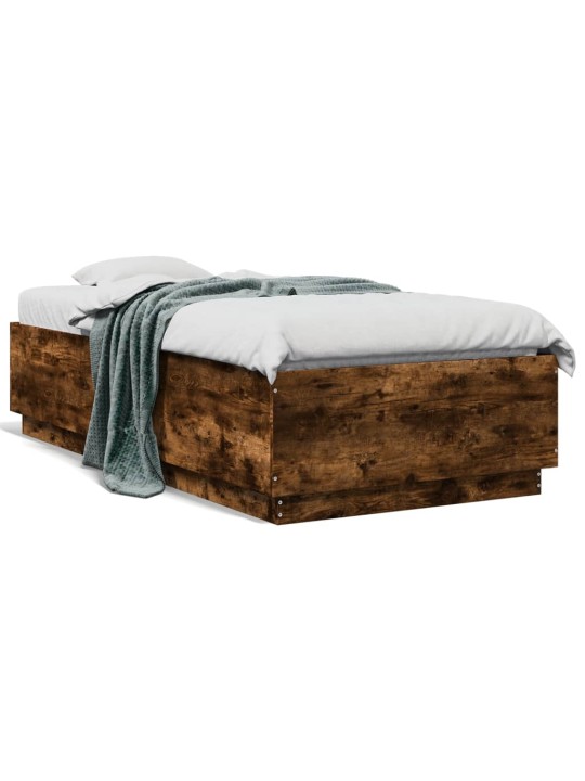 Rám postele kouřový dub 90 x 190 cm kompozitní dřevo