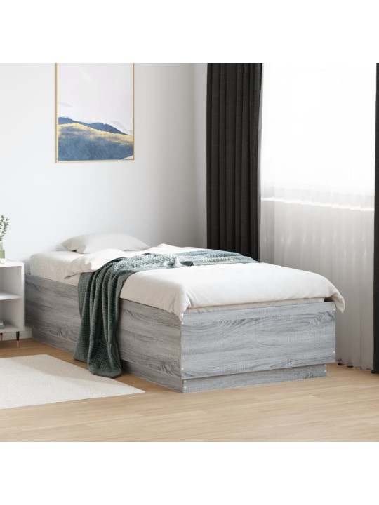 Rám postele šedý sonoma 75 x 190 cm kompozitní dřevo