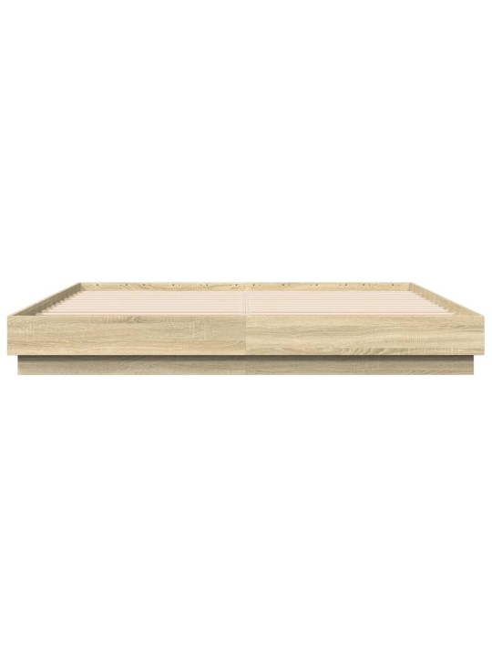Rám postele s LED osvětlením dub sonoma 200 x 200 cm