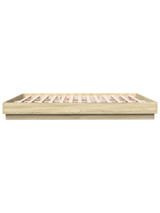 Rám postele s LED osvětlením dub sonoma 200 x 200 cm