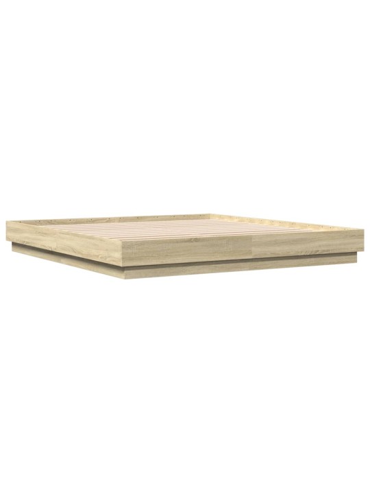 Rám postele s LED osvětlením dub sonoma 200 x 200 cm