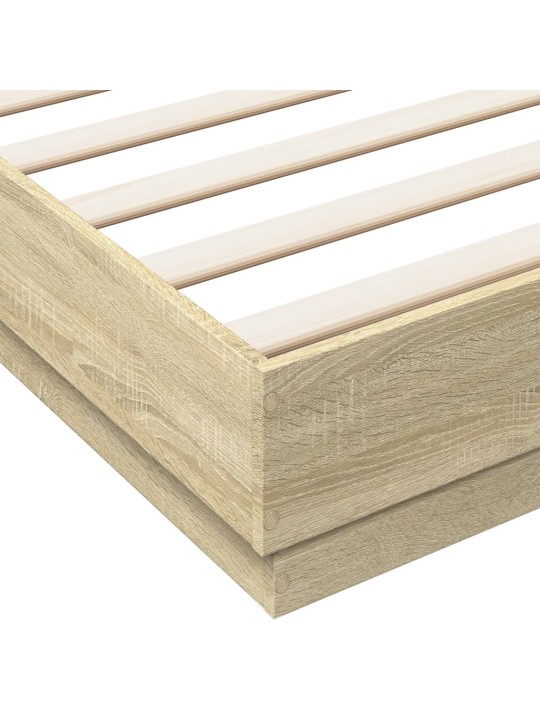 Rám postele s LED osvětlením dub sonoma 200 x 200 cm