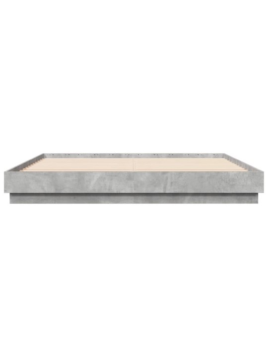 Rám postele s led osvětlením betonově šedý 200 x 200 cm