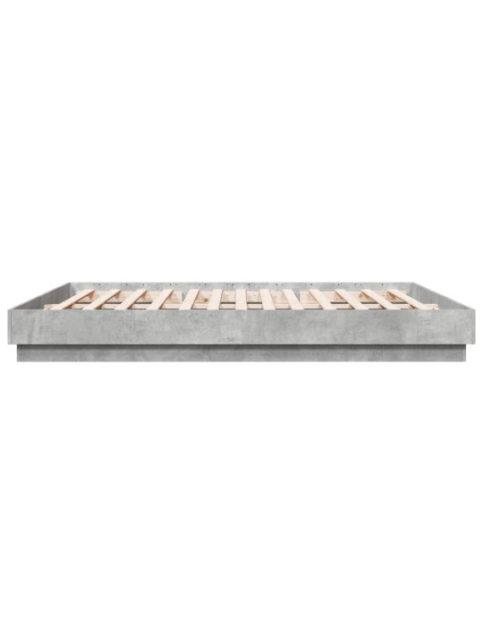 Rám postele s led osvětlením betonově šedý 200 x 200 cm
