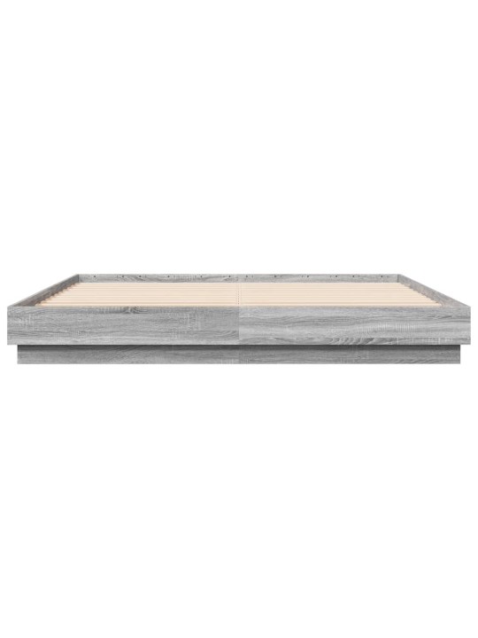 Rám postele s led osvětlením šedý sonoma 200 x 200 cm