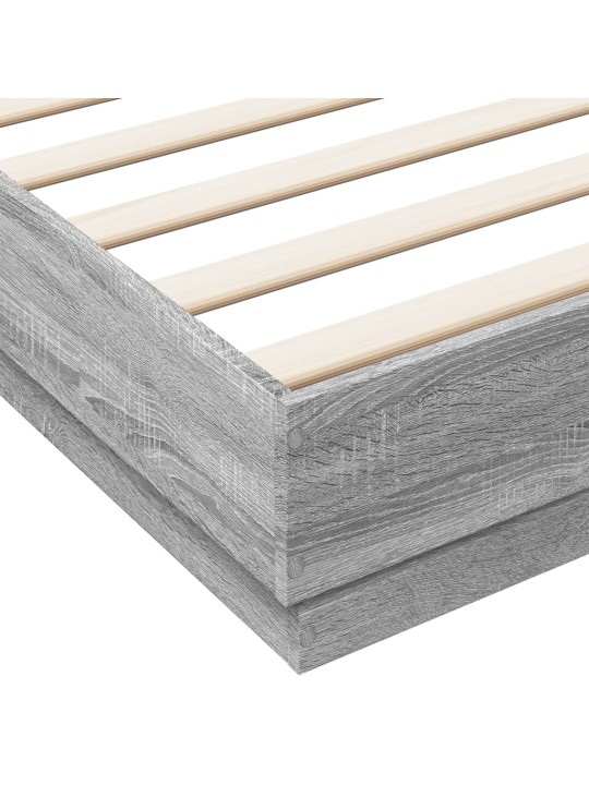 Rám postele s led osvětlením šedý sonoma 200 x 200 cm