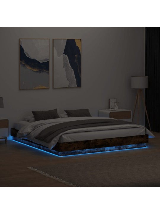 Rám postele s led osvětlením kouřový dub 180 x 200 cm
