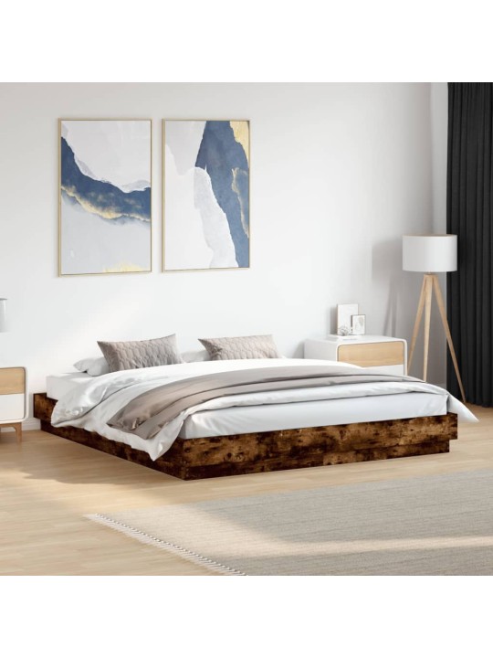 Rám postele s led osvětlením kouřový dub 180 x 200 cm