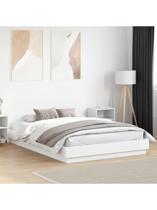 Rám postele s LED osvětlením bílý 160 x 200 cm