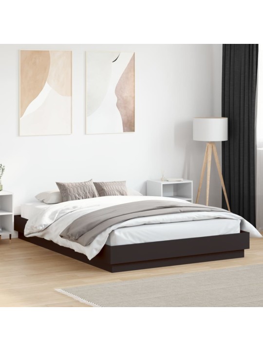Rám postele s led bez matrace černý 150x200 cm