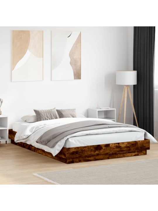 Rám postele s led osvětlením kouřový dub 150 x 200 cm