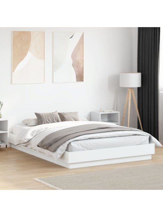 Rám postele s LED osvětlením bílý 140 x 200 cm