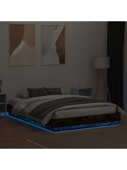 Rám postele s led osvětlením kouřový dub 120 x 200 cm