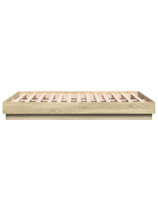 Rám postele s LED osvětlením dub sonoma 140 x 190 cm