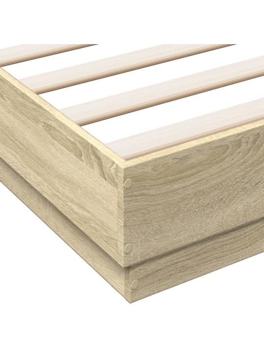 Rám postele s LED osvětlením dub sonoma 140 x 190 cm