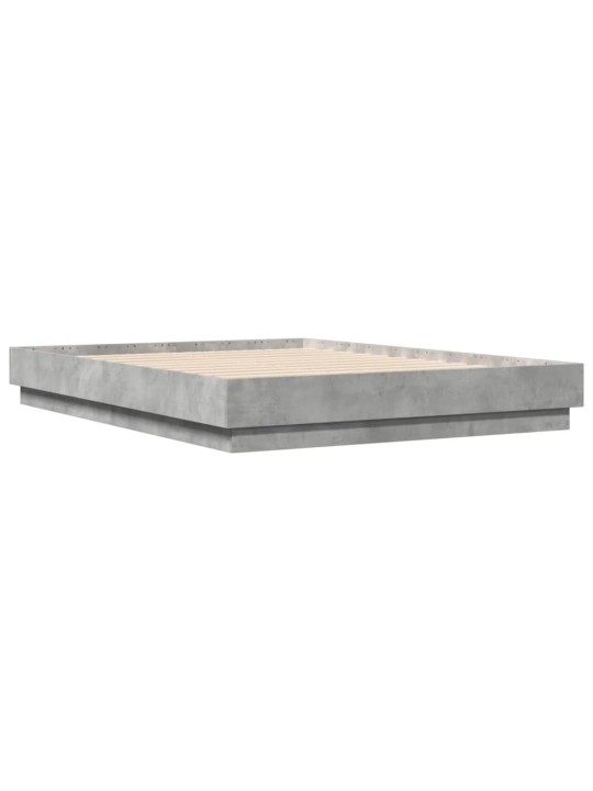 Rám postele s led osvětlením betonově šedý 135 x 190 cm