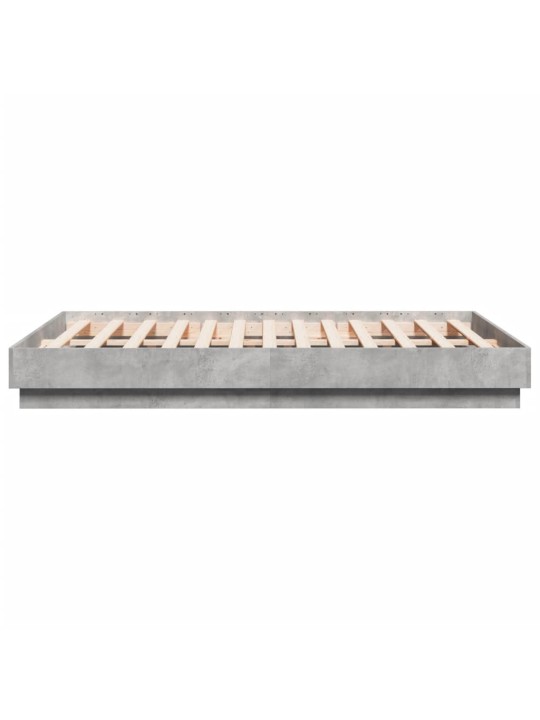 Rám postele s led osvětlením betonově šedý 135 x 190 cm