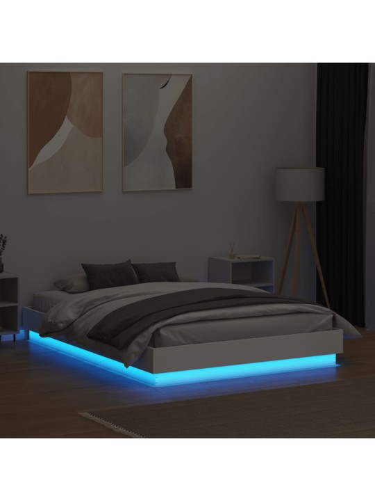 Rám postele s LED osvětlením bílý 120 x 190 cm