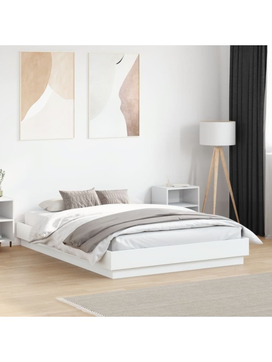 Rám postele s LED osvětlením bílý 120 x 190 cm